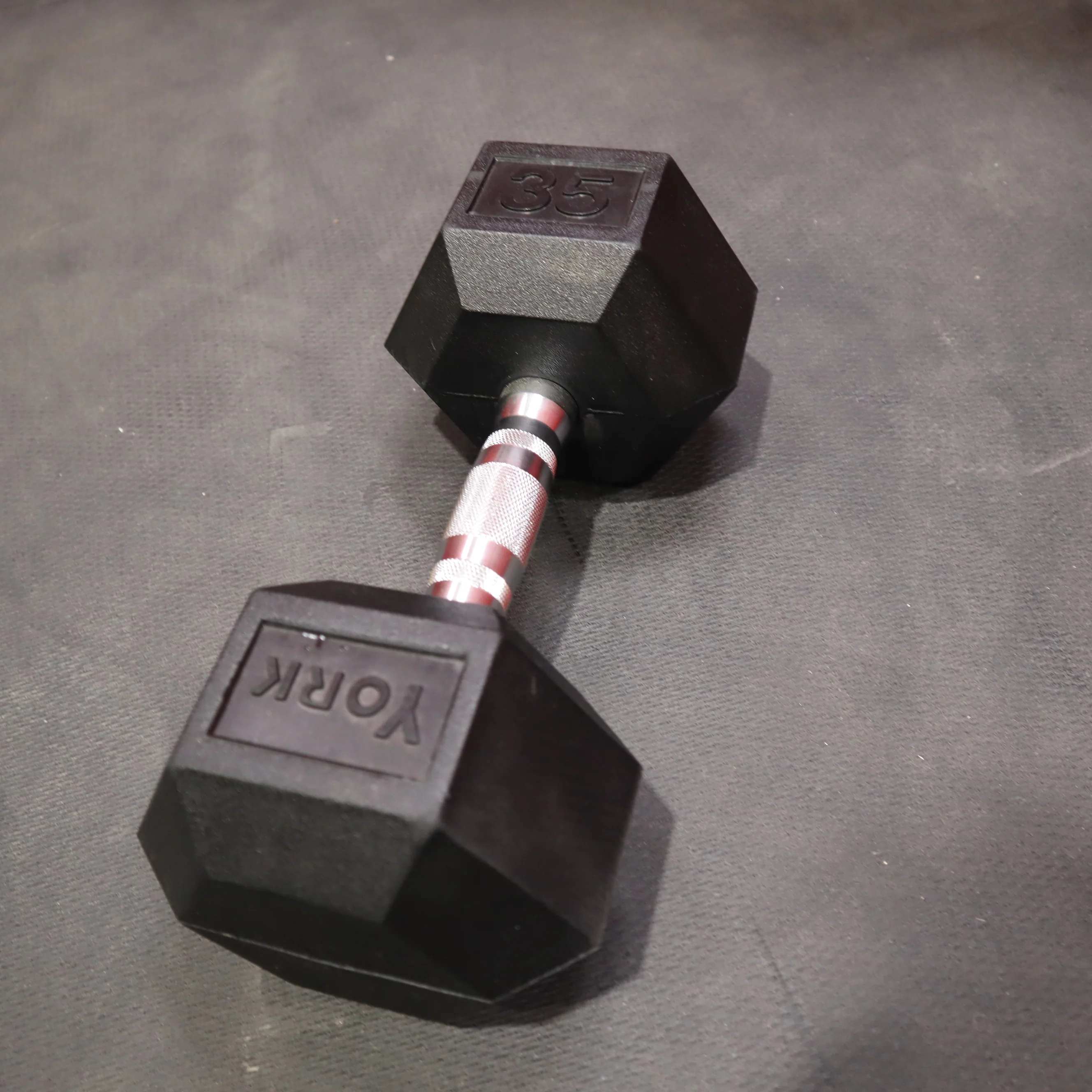 York Pro-Hex Rubber Dumbbells - Image 10