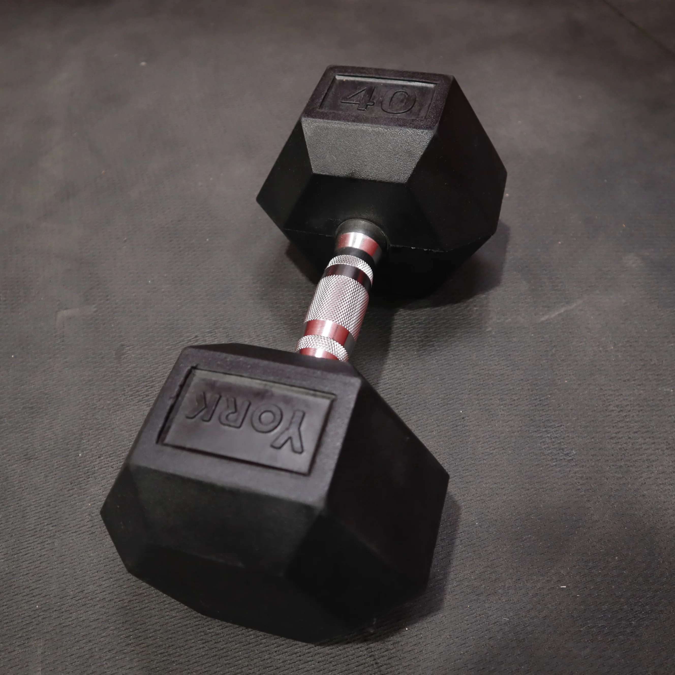 York Pro-Hex Rubber Dumbbells - Image 11