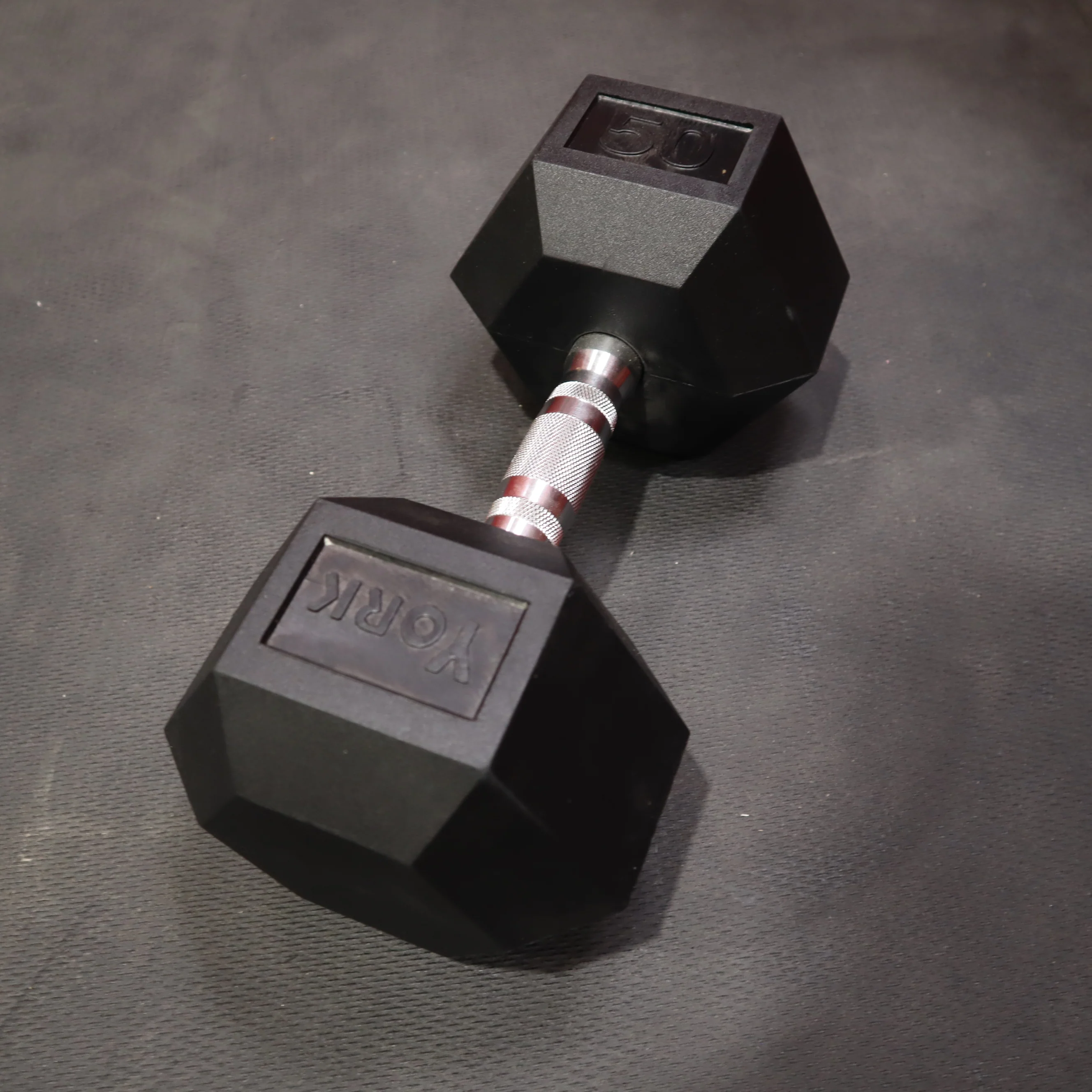 York Pro-Hex Rubber Dumbbells - Image 13