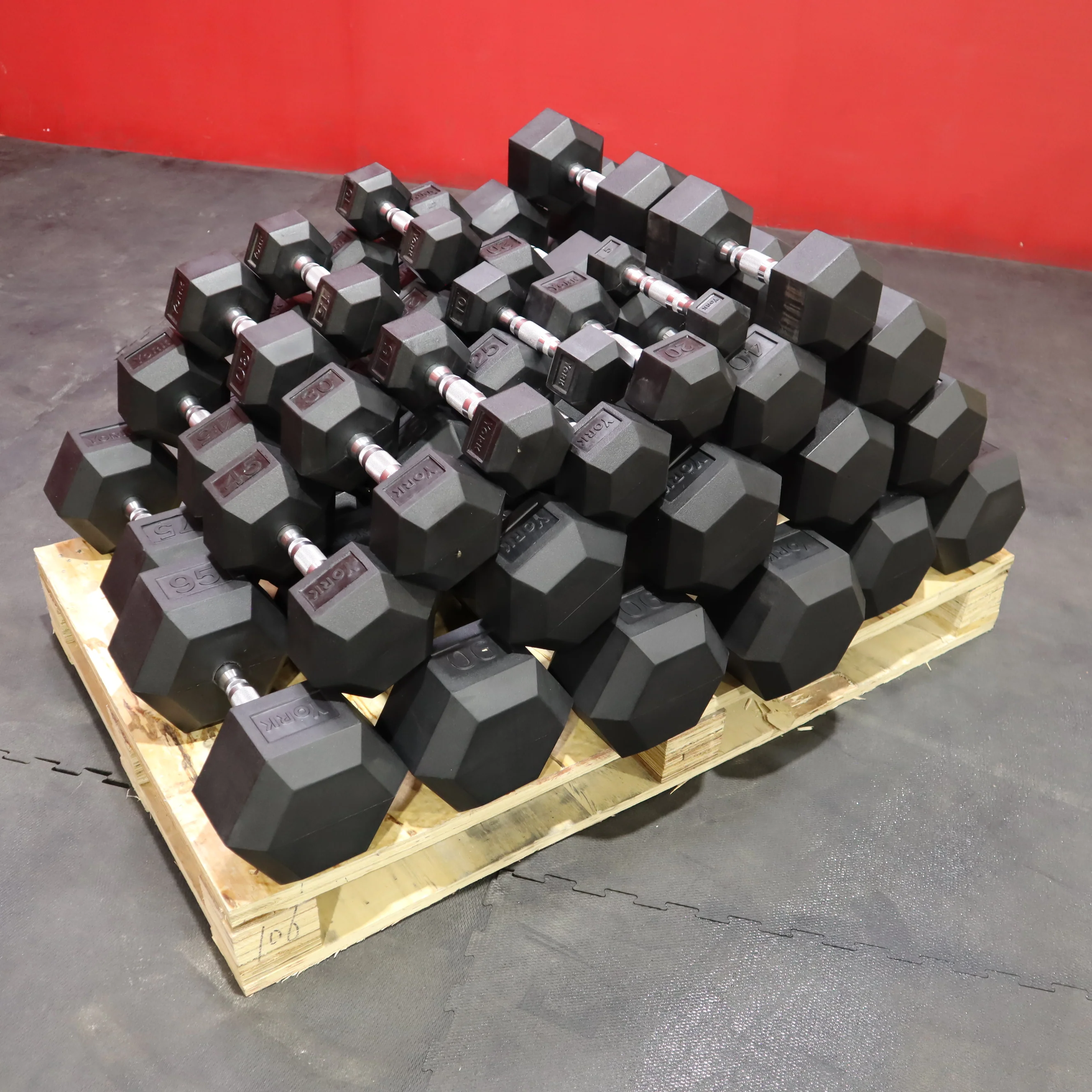 York Pro-Hex Rubber Dumbbells - Image 19