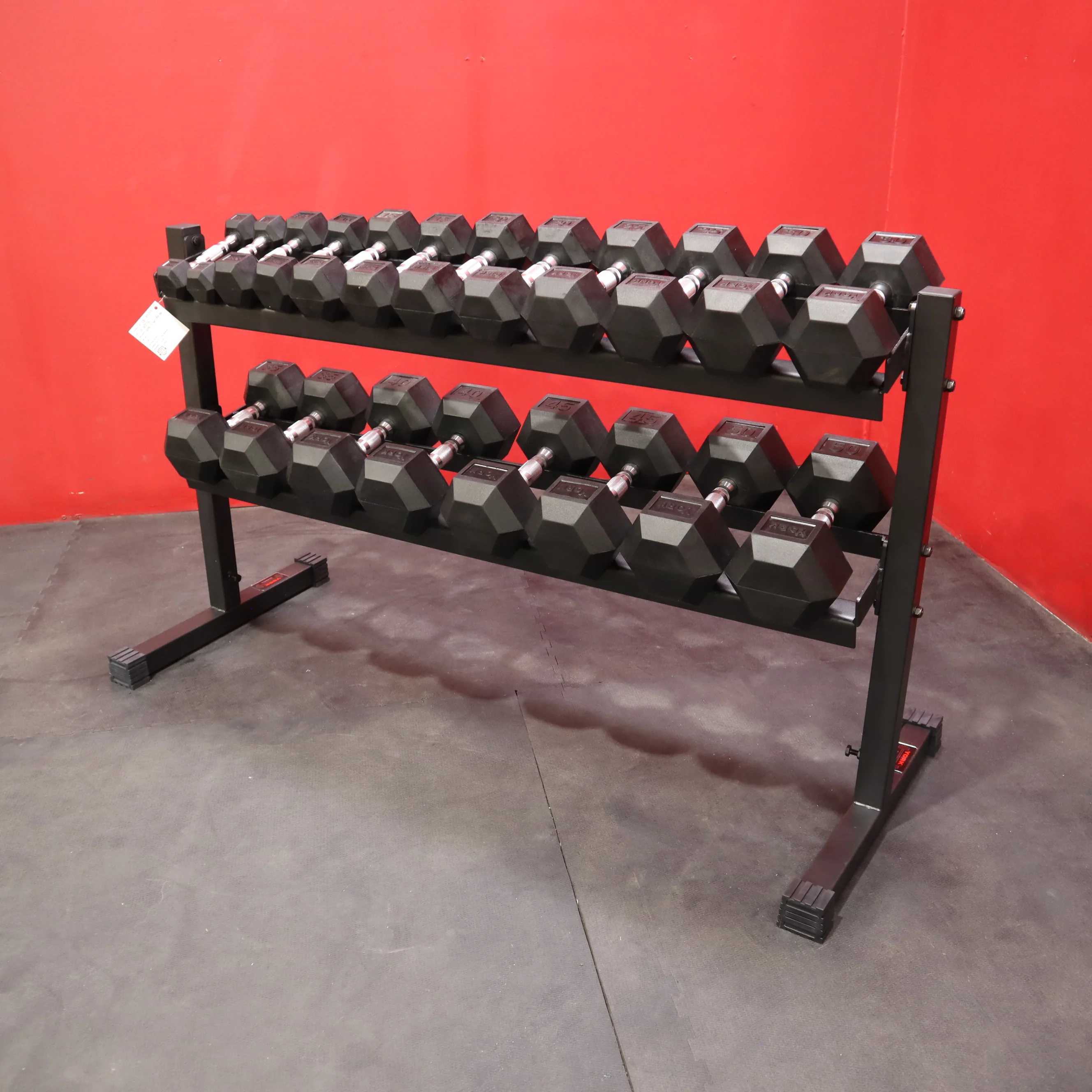 York Pro-Hex Rubber Dumbbells - Image 4