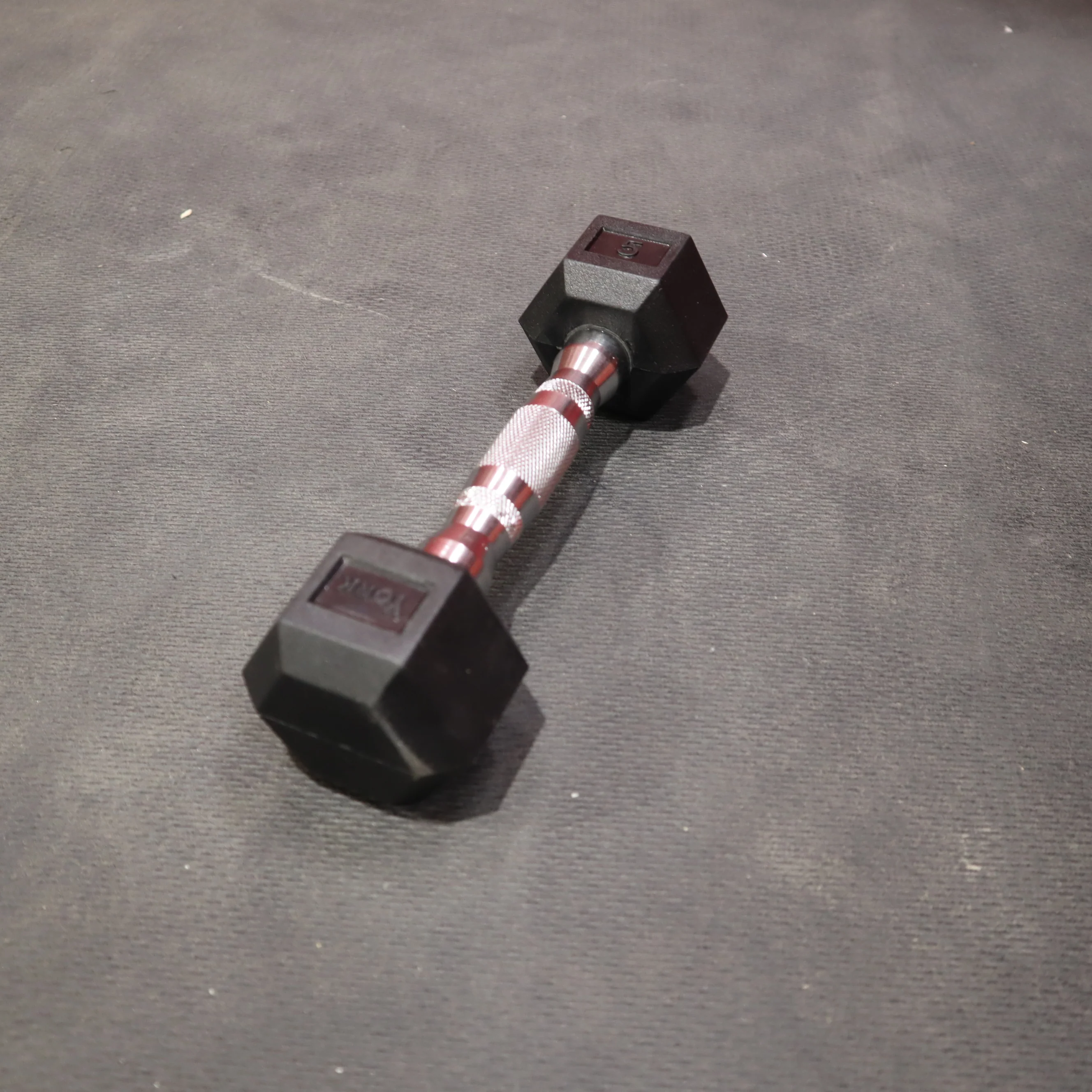 York Pro-Hex Rubber Dumbbells - Image 5