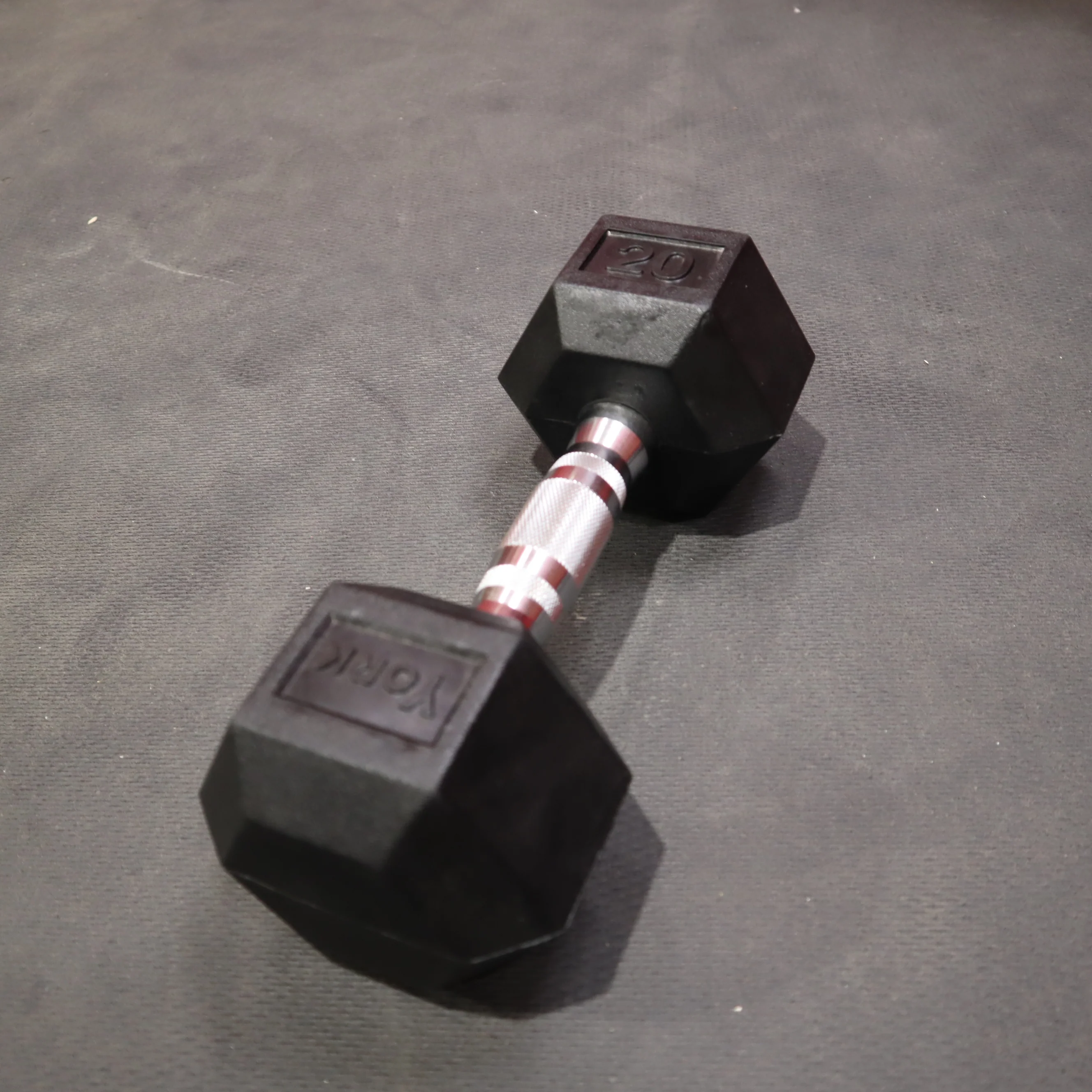 York Pro-Hex Rubber Dumbbells - Image 7
